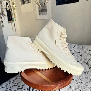 Superga ivory high top sneakers
